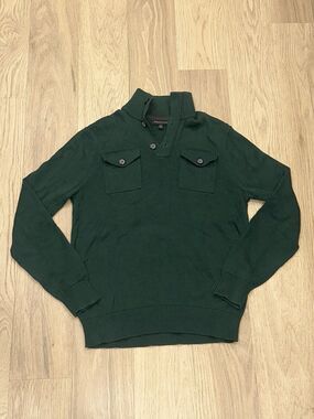 Banana Republic Men’s M Green Knit Mock Neck Sweater Cotton